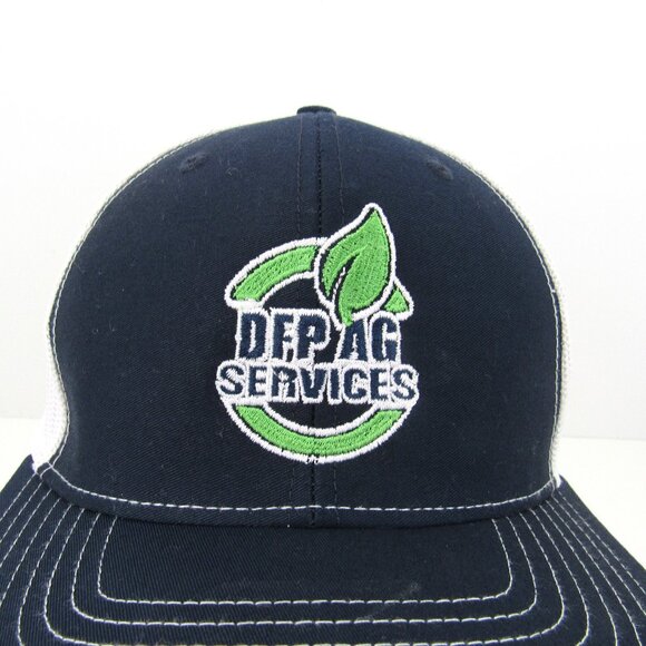 Dep Ag Services Embroidered Logo Men's Trucker Style Mesh Back Snapback Cap Hat - Picture 1 of 8